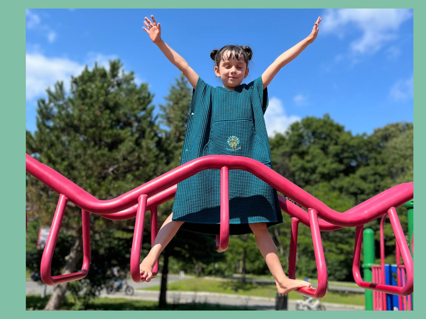 Organic Cotton Waffle Weave Hooded Poncho