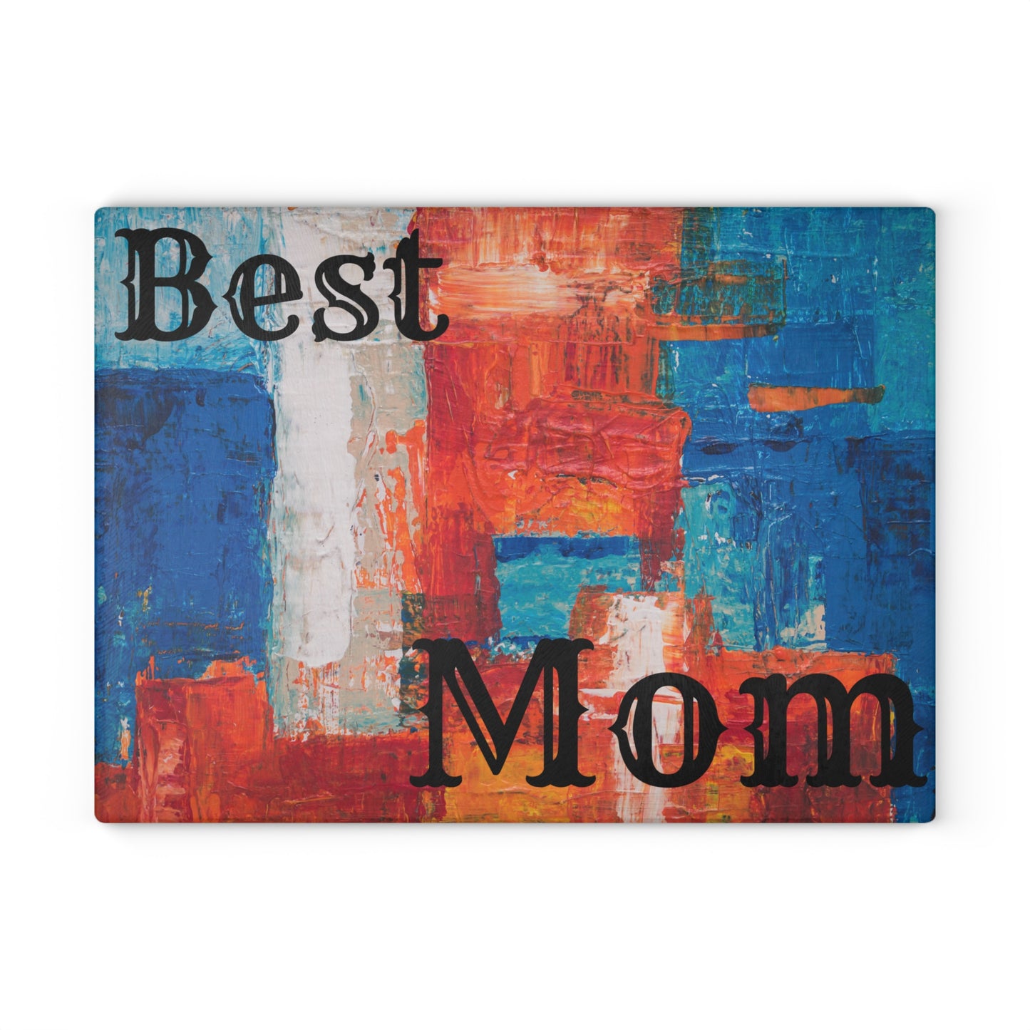Best Mom Abstract Painting Glass Cutting Board