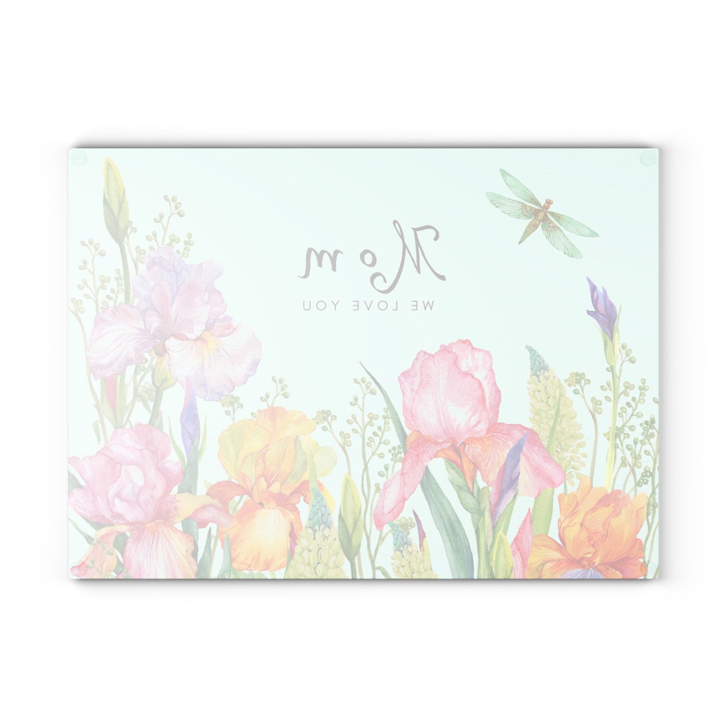 Mother's Day Bouquet Glass Cutting Board — Garden Flowers Kitchen Gift