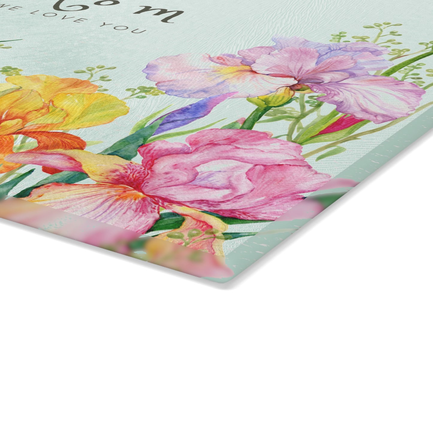 Mother's Day Bouquet Glass Cutting Board — Garden Flowers Kitchen Gift